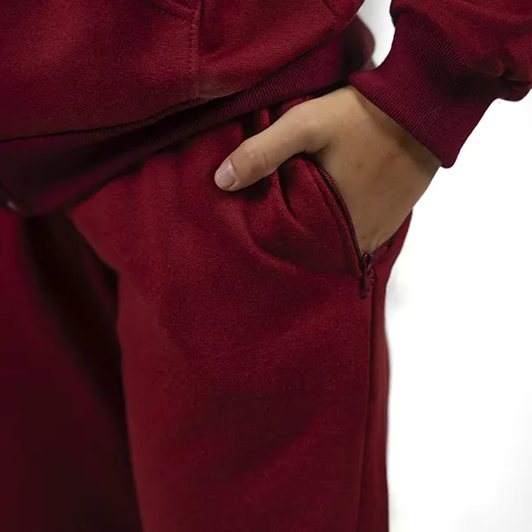 Conjunto de frisa color bordó